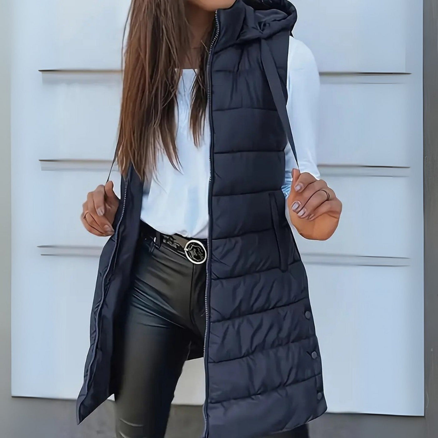 Elora Sleeveless Hooded Puffer Vest