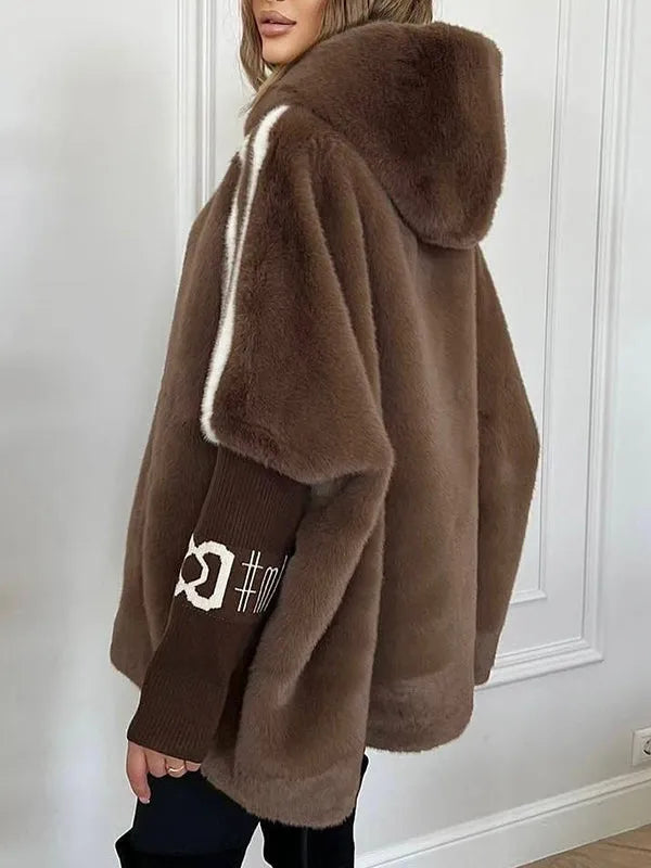 Maxine - Women's Faux Fur Hooded Coat