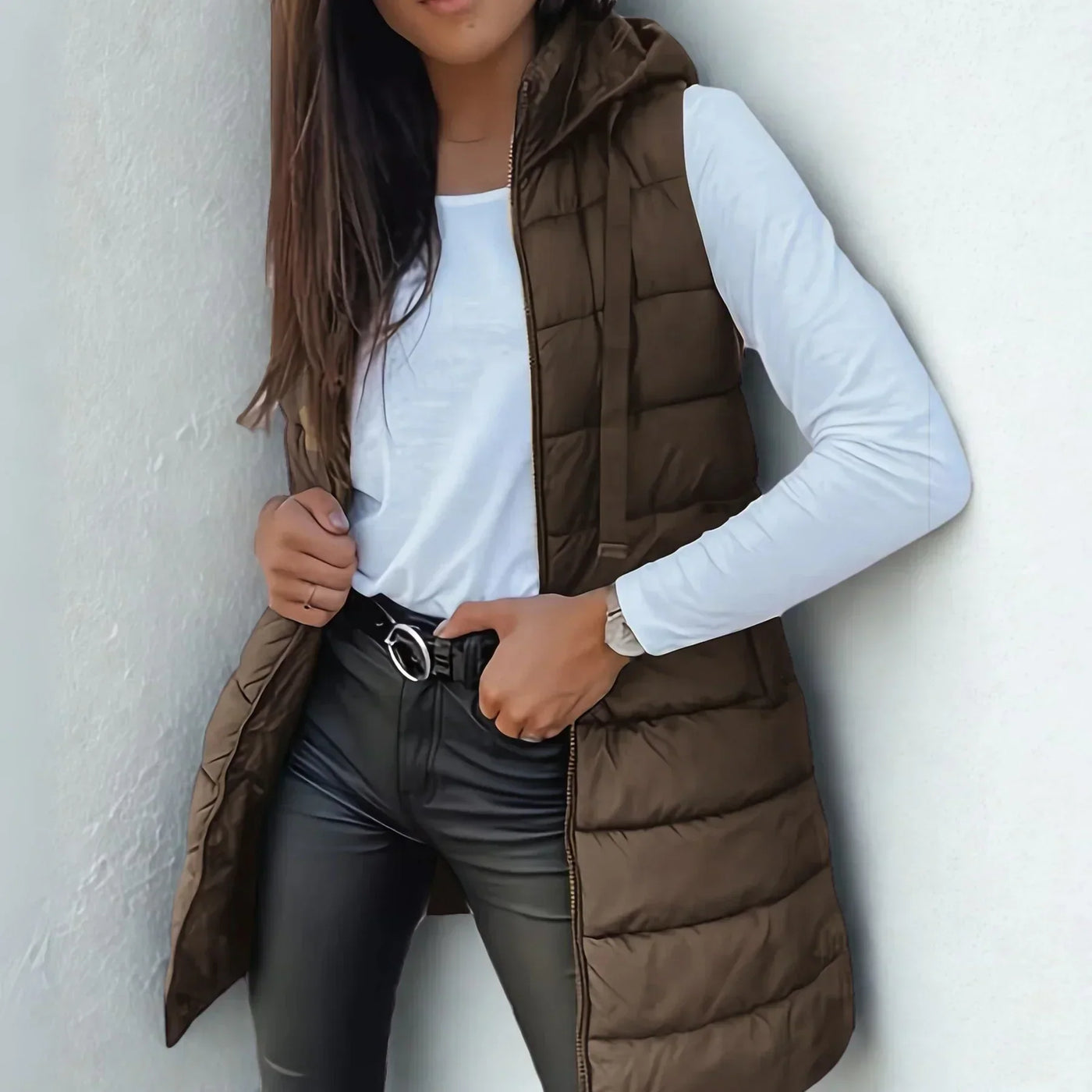 Elora Sleeveless Hooded Puffer Vest