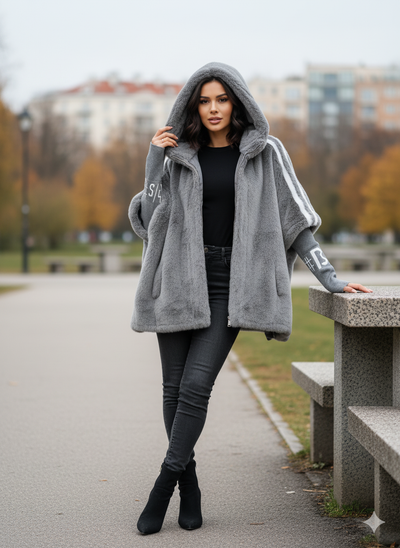 Maxine - Women's Faux Fur Hooded Coat