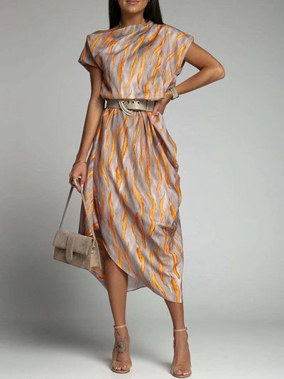 CHARMIE | ASSYMETRICAL SATIN DRESS