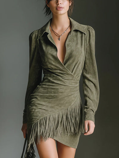 Olive Green Mini Dress