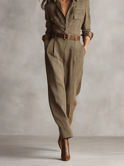 Brown Utility Jumpsuit