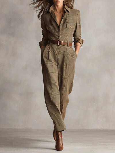 Brown Utility Jumpsuit